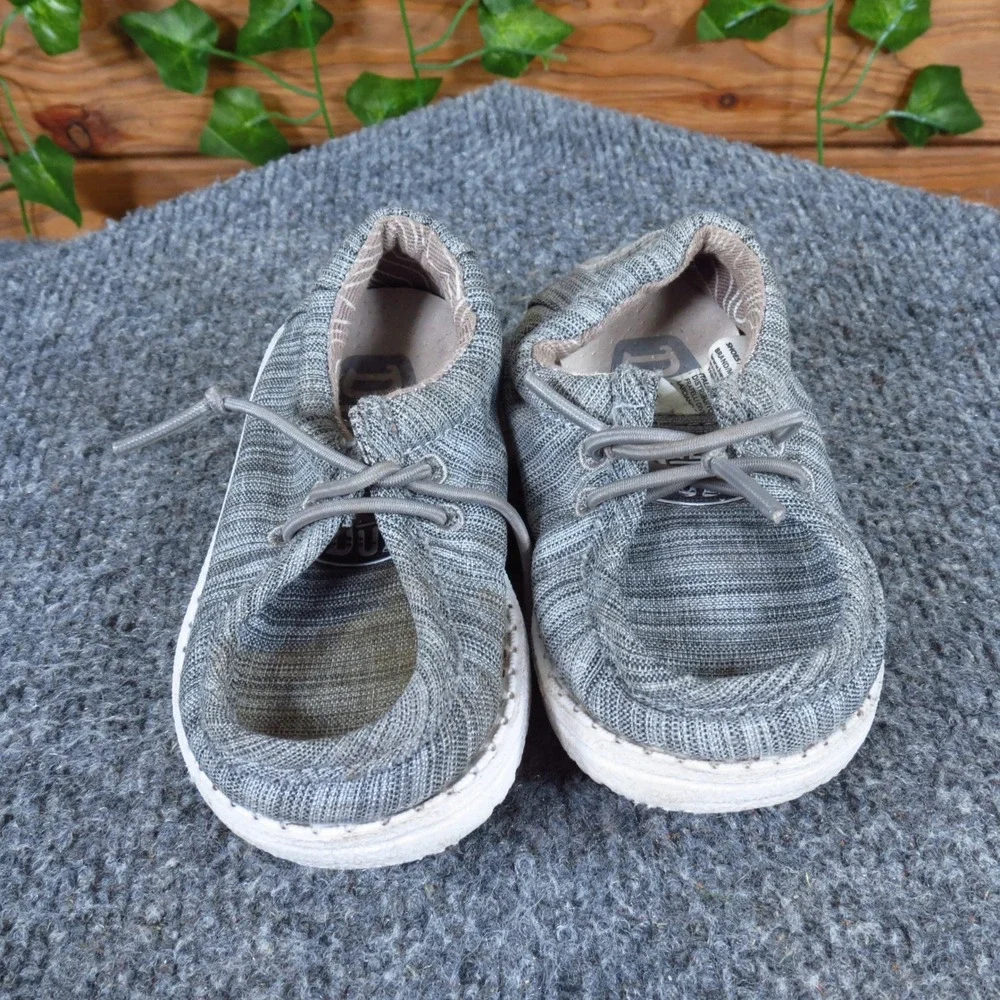 Hey Dude Wally Toddler Shoes Size 5 Casual‎ Slip On Loafers Gray Textile